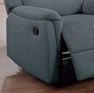 English Elm Single Manual Recliner Chair Woven Burlap Fabric Padded Arms Living Room Comfort Dark Grey B089P240479