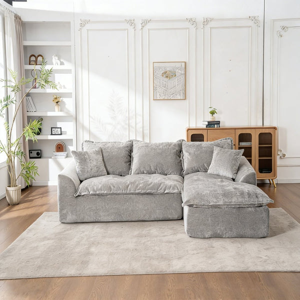 English Elm 103" Chenille Cloud Sectional Modular L Shape Sofa for Spacious Living Room Comfort W1170S00043