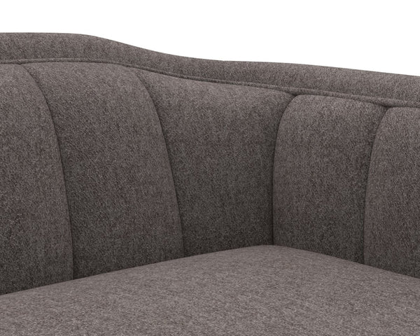 Sunpan BIRRIT Sofa - Contemporary Alaska Hedgehog Brown Couch with Durable Performance Fabric & Tufted Detail 110707