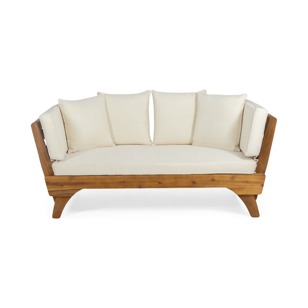 English Elm Christopher Knight Home® - Expandable Outdoor Daybed With Cushions - Acacia Wood Patio Sofa, Adjustable Armrests & Stylish Design 69489.00BGE