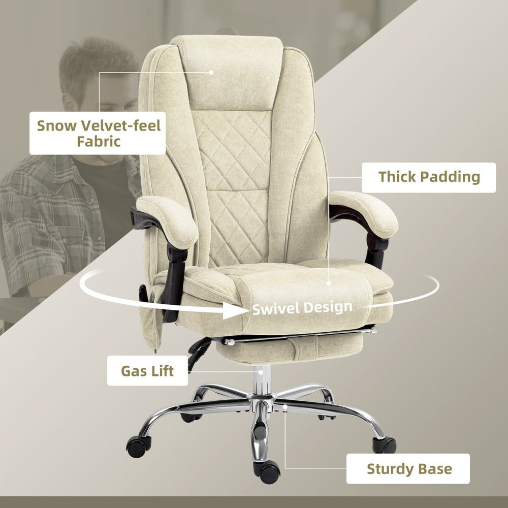 English Elm Office Massage Chair High Back Executive Recliner with Lumbar Heat and Footrest T3971P408492