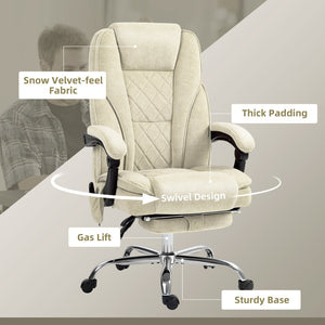 English Elm Office Massage Chair High Back Executive Recliner with Lumbar Heat and Footrest T3971P408492