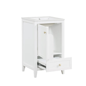 English Elm 20" Modern Bathroom Vanity With Soft-Close Door, Ceramic Sink & Storage Drawer For Small Spaces N725P185452K