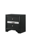 Modern Luxury Glam 2-Drawer Nightstand End Table with Pullout Jeweler Tray, Silver Panel