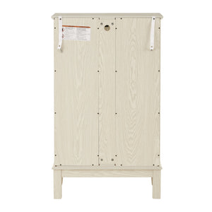 English Elm Curio White Display Cabinet with Tempered Glass, Mirrored Back, Lighted Shelves, Adjustable, Secure W1758P300117