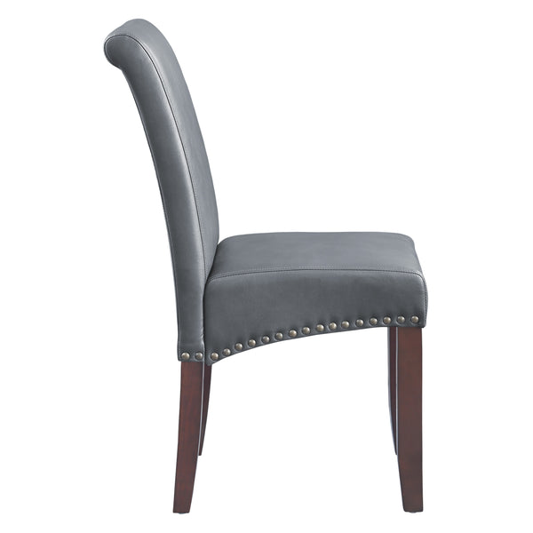 OSP Home Furnishings Parsons Dining Chair Pewter Faux Leather