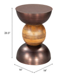 Tripoli Side Table Bronze 109777 Zuo Modern