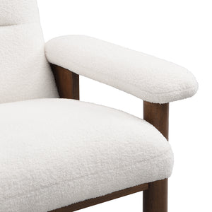 English Elm U-Can Mid Century Modern Accent Chair with Ottoman, Plush Upholstered Lounge Set, Solid Wood Frame, Cozy Armrests and Durable Cushioning for Living Room Comfort N724P261932K