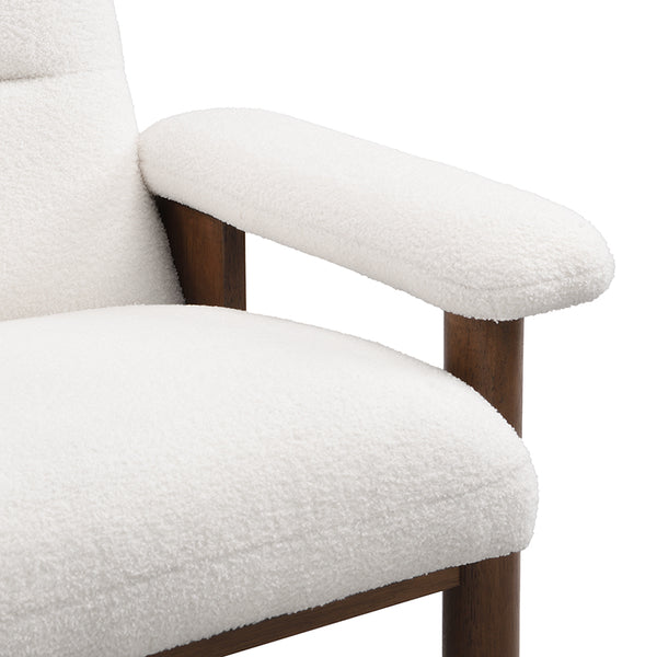 English Elm U-Can Mid Century Modern Accent Chair with Ottoman, Plush Upholstered Lounge Set, Solid Wood Frame, Cozy Armrests and Durable Cushioning for Living Room Comfort N724P261932K