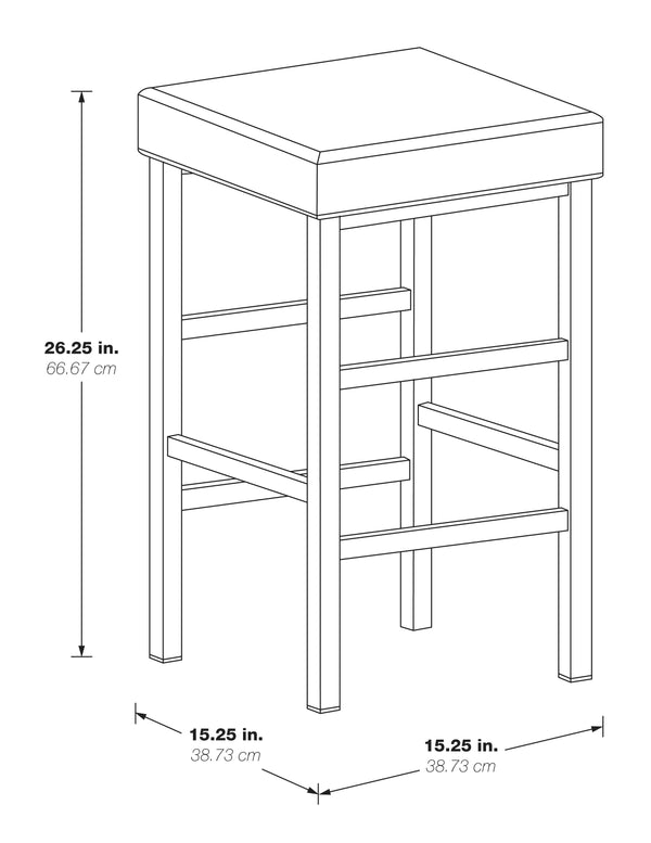 OSP Home Furnishings 26" Polished Chrome Backless Stool White