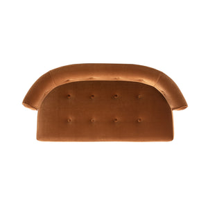 English Elm Jennifer Taylor Home - Jared Mid-Century Tufted Bench Settee in Performance Velvet — Kiln-Dried Frame, Plush Supportive Seating Burnt Orange B2719P355286