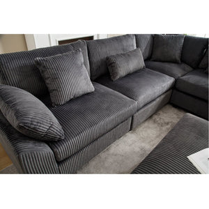 English Elm Oversized Modular Sectional Sofa Set - Corduroy Deep Seat Comfort For 5 W2325S00018-GIGA