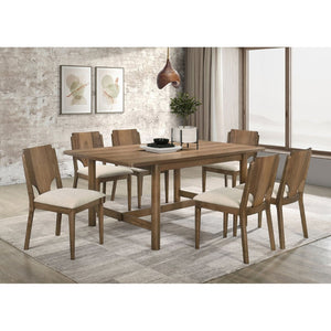 English Elm Graham Walnut Veneer Rectangular Table with Trestle Base Seats Six for Family Dining B062P441070
