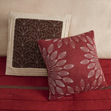 Madison Park Palmer Transitional 7 PC Pieced Faux Suede Comforter Set MP10-2268 Red