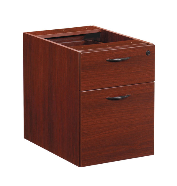 OSP Home Furnishings Napa Mobile Under Desk File Pedestal with Locking Casters for Organized Office Storage Mahogany NAP-80-MAH