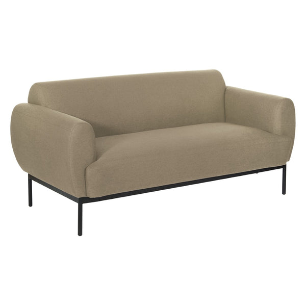 OSP Home Furnishings Delta Contemporary Commercial Grade Sofa with Sinuous Spring Support and Black Metal Legs DTL53-K063