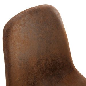 English Elm Table And Chair Set - 67" Black Wood Grain Mdf Dining Table With 4 Brown Techno-Fabric Chairs W1151S04151-GIGA