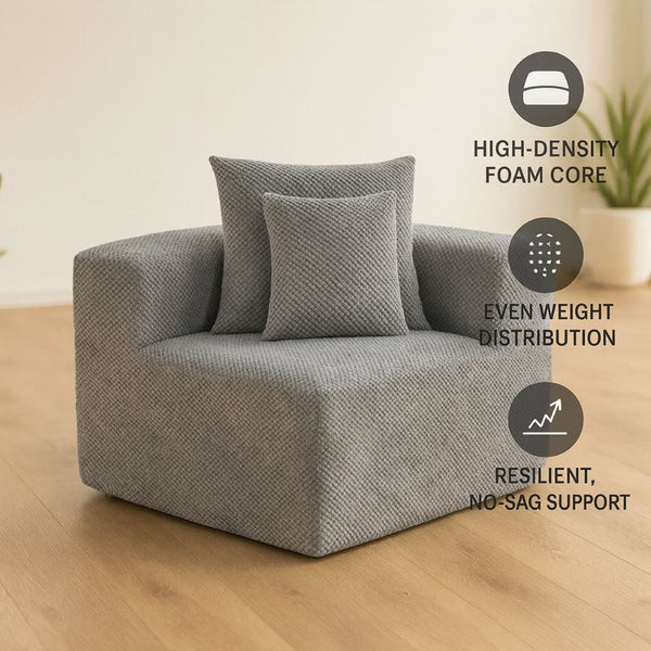 English Elm Modular Low Profile Sectional Sofa Plush Chenille Upholstery for Cozy Living Rooms W3326S00031