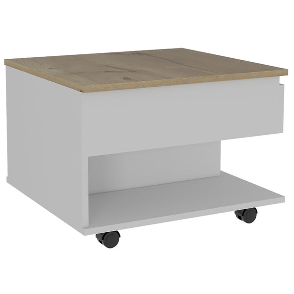 English Elm Portland Lift Top Coffee Table with Concealed Storage, Spacious Surface, Locking Wheels for Rooms Multicolor 26 L x 26 W x 4 H B128P148791