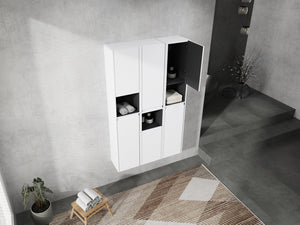 English Elm 12" Bathroom Side Cabinet - Sleek Wall-Mounted Storage With Soft-Close Doors & Modern Design W999S00283