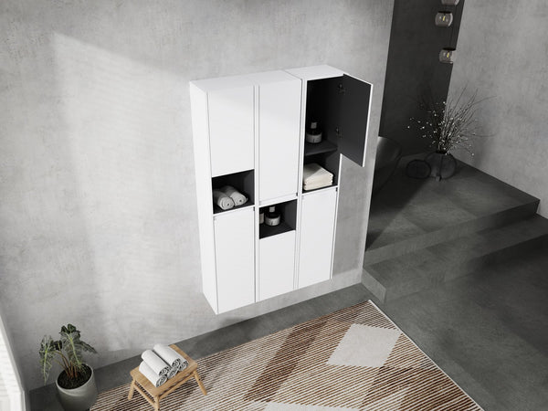 English Elm 12" Bathroom Side Cabinet - Sleek Wall-Mounted Storage With Soft-Close Doors & Modern Design W999S00283