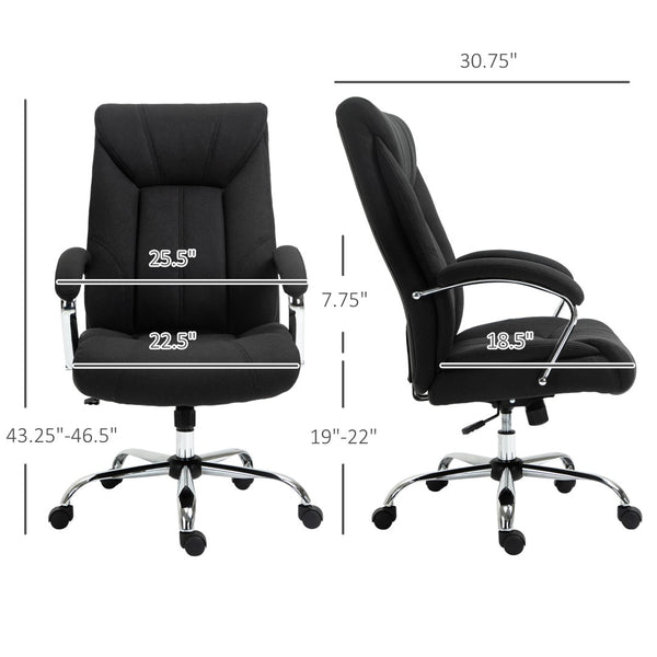 English Elm Vinsetto High Back Office Chair With Lumbar Support, Adjustable Height, & Modern Style For Comfort W2225P217518-GIGA