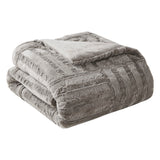 Madison Park Arctic Casual Ultra Plush Down Alternative Throw BASI50-0414 Grey