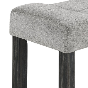 English Elm Dining Round 5-Piece Table Set with Solid Wood Chairs, Linen Upholstery, Industrial Modern Style Black+ Gray W487P333509