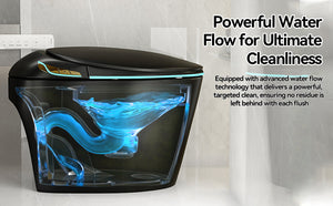 English Elm Unique Smart Toilet with Built in Bidet Auto Lid Foot Sensor and Warm Air Dryer W3133P384976