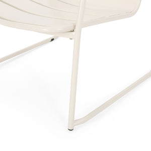English Elm Christopher Knight Home® - CONRAD Chair with Sleek Iron Frame, Comfortable Curved Seat, Durable Outdoor/Indoor Accent Seating Matte White 65197.00WHI