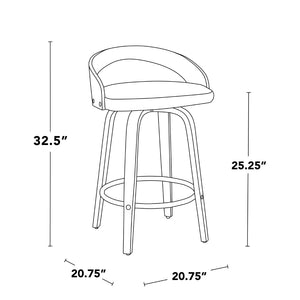 English Elm Fixed-height Swivel Counterstools Mahogany Wood Chrome Footrest Velvet Seat Set of 2 Grey B202S01775