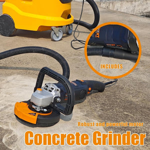 English Elm 5 Inch Diamond Grinder 1500w 14a Motor 7 Speed Concrete Polishing Kit Dust Port T3177P305045