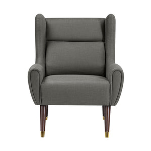 English Elm Modern Wingback Upholstered Accent Chair with Solid Wood Frame, Gold-Tip Legs, Plush Pocket Coil Comfort Dark Gray 30.5 L x 33.5 W x 32 H B011P393059