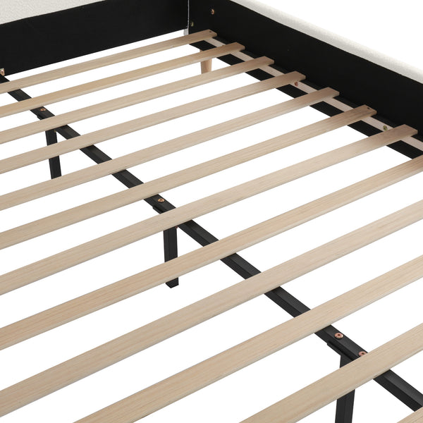 English Elm Christopher Knight Home® - Queen Size Upholstered Platform Bed In Soft Boucle Fabric With Wingback Headboard, Modern Design N757Q246186W