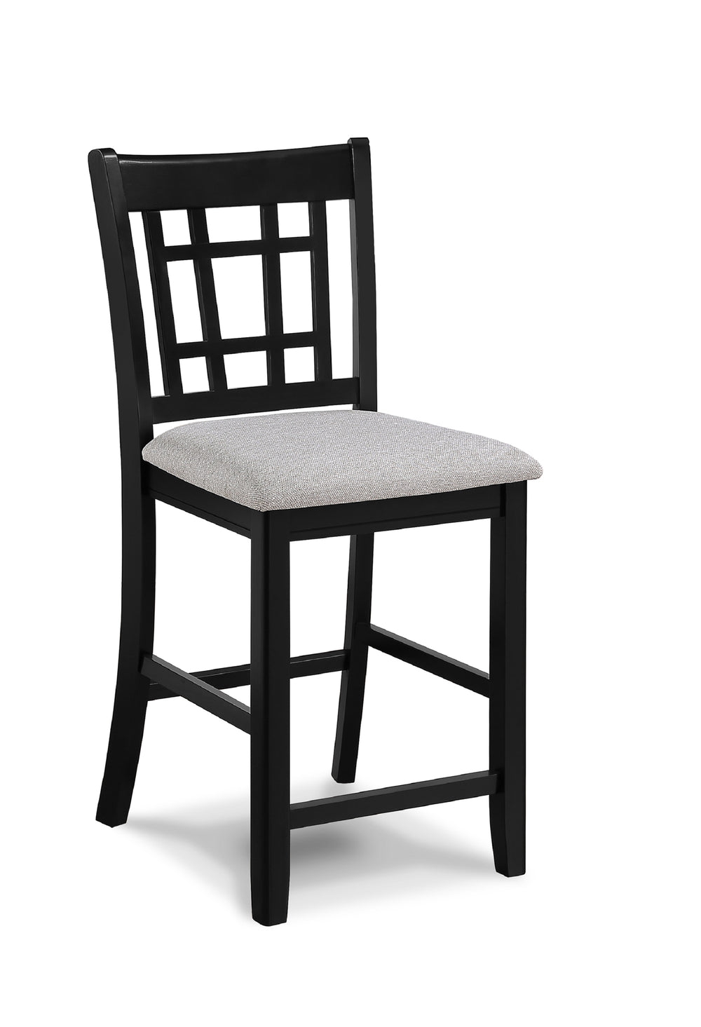 English Elm 5Pc Counter Height Dining Set with Extendable Table, Grid-Back Cushioned Chairs & Under-Shelf Storage Dark Gray,Light Gray 45 L x 45 W x 8.5 H B011S01931