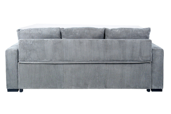 English Elm Convertible Sofa with Corduroy Upholstery, Low-Profile Legs and Pull-Out Bed for Compact Living Fog 73 L x 34 W x 23 H B089P240491