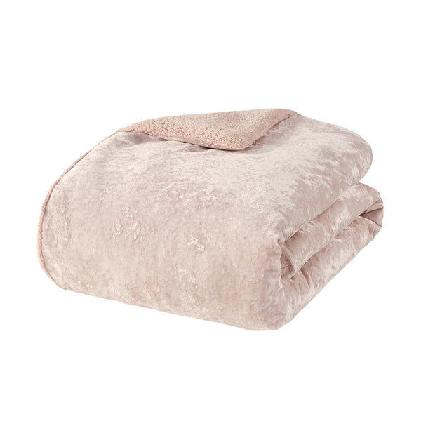 English Elm King/Cal plush crushed velvet comforter with sherpa reverse, hypoallergenic, dustproof, OEKO‑TEX certified Pink 11.81 L x 19.69 W x 11.81 H B035129826