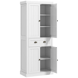 English Elm Homcom 72" Farmhouse Kitchen Pantry Cabinet With Adjustable Shelves, Soft-Close Doors & Drawer Storage P1 W2225P217111-GIGA