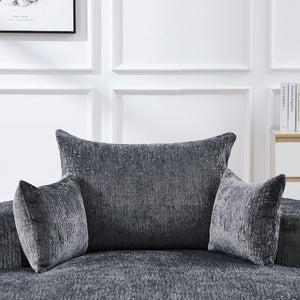 English Elm 55'l Chenille Sleeper Accent Chair Fluffy Cloud Design for Bedroom or Lounge W834P431155