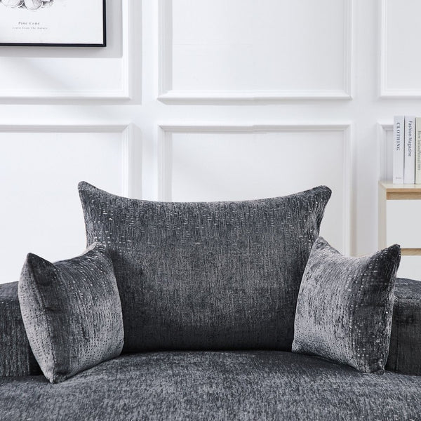 English Elm 55'l Chenille Sleeper Accent Chair Fluffy Cloud Design for Bedroom or Lounge W834P431155
