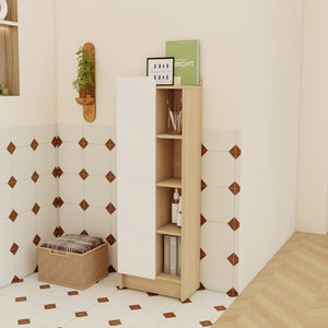 English Elm 16" Slim Wall Mounted Bathroom Cabinet Plywood Open Shelves Scandinavian Storage W3450P440620