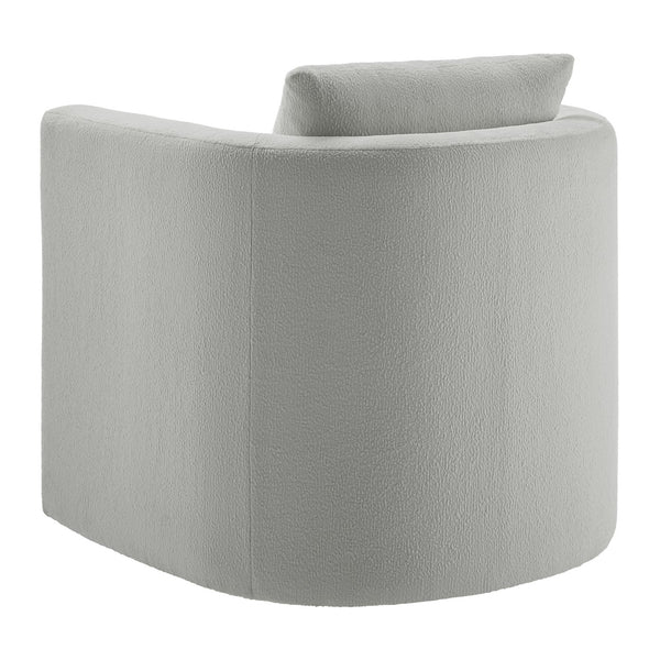 English Elm Sutton Upholstered Linen Swivel Barrel Chair with Pocket Coil Seat, Reversible Cushions & Stain-Resistant Fabric Gray B050P322590