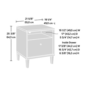 English Elm Night Stand, Compact Brown Nightstand With Open Shelf And Drawer For Small Spaces And Dorm Rooms B356P402699