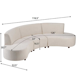 English Elm Luno Chenille Cloud Sectional Sofa Low Profile L Shape Living Room Seating N773IS00092B
