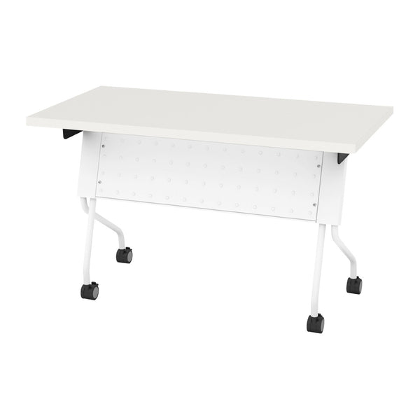 OSP Home Furnishings 4' Flip Top Nesting Training Table with Locking Casters for Office and Classroom Use White 84224WW