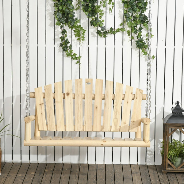 English Elm Outsunny 2-Seater Porch Swing - Durable Hanging Bench With Adjustable Chains For Decks & Patios W2225P217701-GIGA
