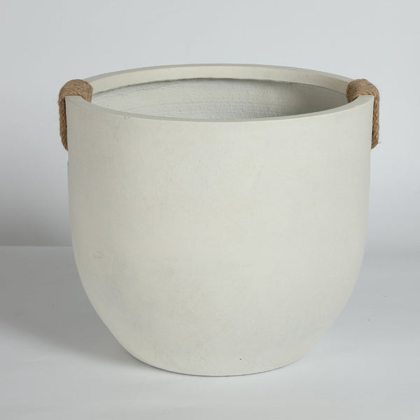 English Elm Round Concrete Sculptural Planter Duo Handcrafted Porous Finish Patio Garden Home W347P465313