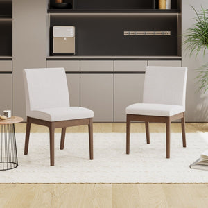 English Elm Set of 2 Upholstered Dining Chairs Rubberwood Legs Minimalist Modern Seating N759P288155K