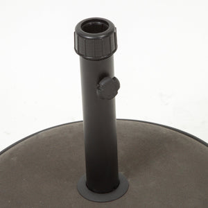 English Elm Christopher Knight Home® - UM-HOLDER Concrete 66 lb Umbrella Base Brown with Iron Support Pole, Fits Up to 10ft Umbrellas, Durable 54793.00BRN