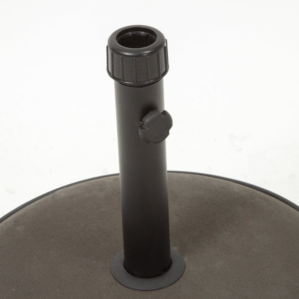 English Elm Christopher Knight Home® - UM-HOLDER Concrete 66 lb Umbrella Base Brown with Iron Support Pole, Fits Up to 10ft Umbrellas, Durable 54793.00BRN